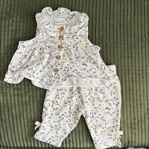 Floral Baby 2 piece set with Ruffle collar